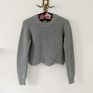 WILFRED Scalloped Grey Sweater